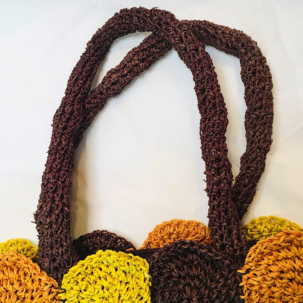 Hand Crocheted Raffia Bag - Picture 3 of 11